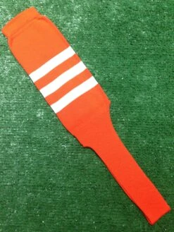 Baseball Stirrups 8" Orange With Three White Stripes