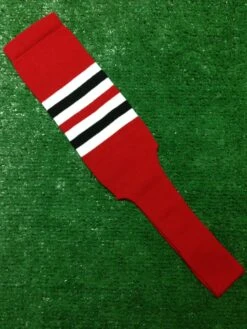 Baseball Stirrups 4" Or 8" Red With White And Black Stripes