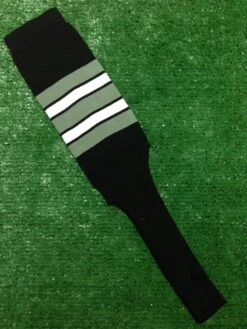 Baseball Stirrups 8" Black With Gray White And Black Stripes