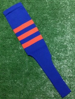 Baseball Stirrups 8" Royal With Three Orange Stripes