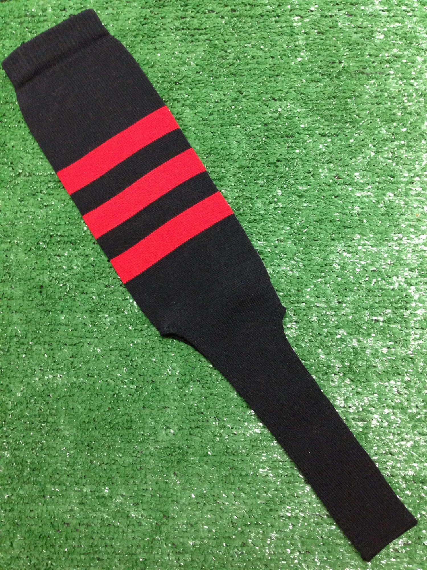 Baseball Stirrups 8" Black With Three Red Stripes 3 Baseball Stirrups 8" Black With Three Red Stripes