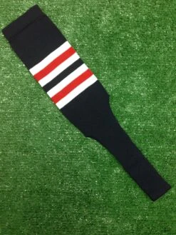 Baseball Stirrups 4" Or 8" Navy Blue With White And Red Stripes
