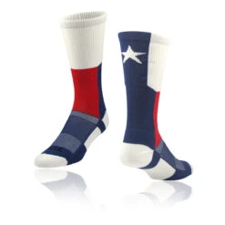 TCK Texas Flag Scarlet (Red) Navy White Crew Sock